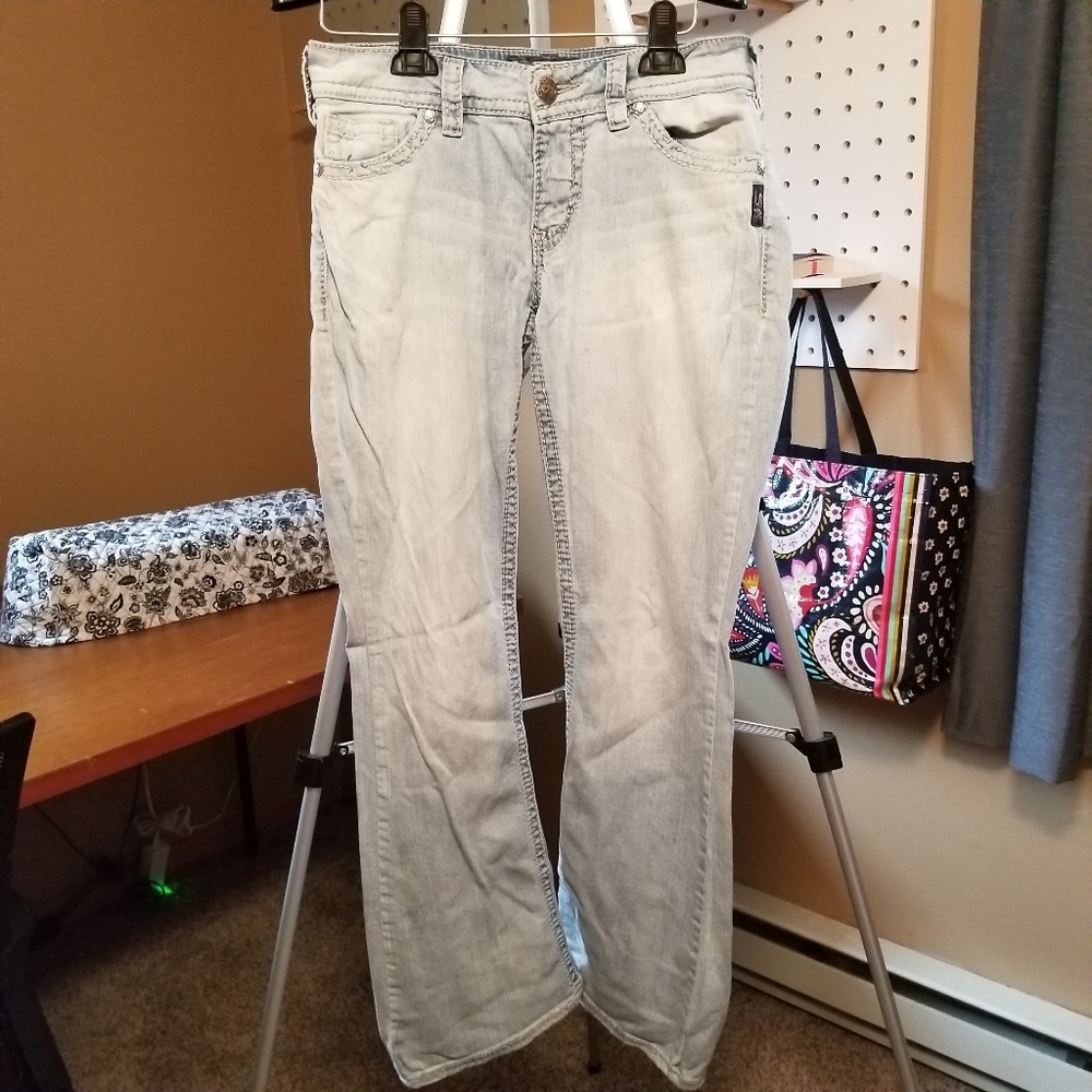 Silver Jean's Light wash Suki Utility Jeans